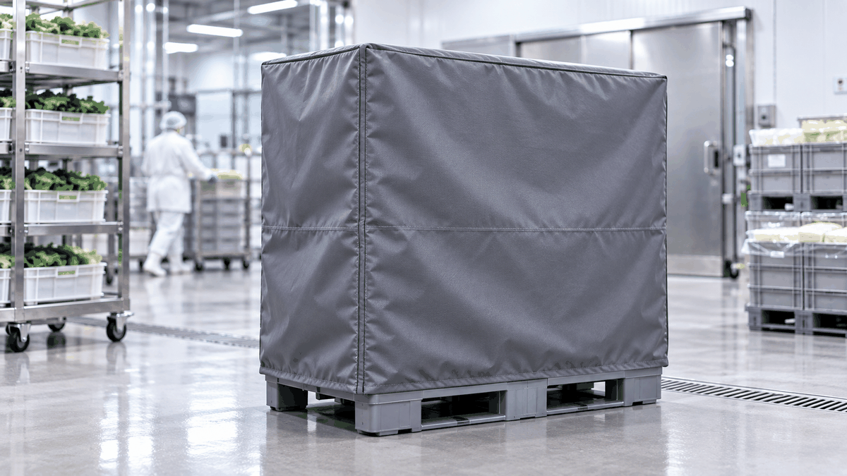 Abdeckhaube für Lagerung und Handling in der Lebensmitteltechnik